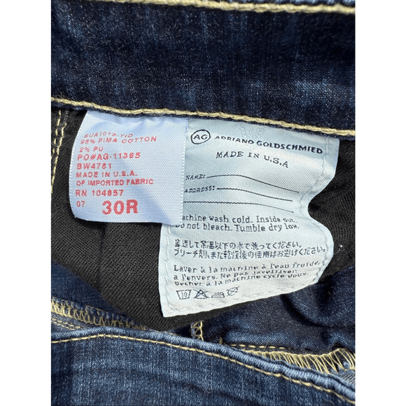AG Adriano Goldschmied The Angel Boot Cut Blue Jeans Denim 30 x 33 Womens 30R - Picture 6 of 11
